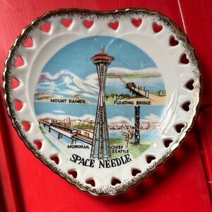 Heart-Shaped Space Needle Souvenir Plate